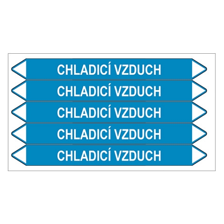 Značení potrubí, chladicí vzduch,5 ks, 150 × 12 mm